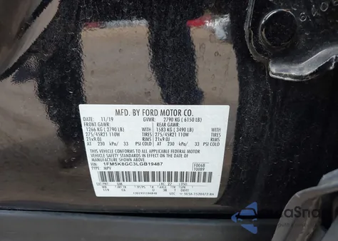 2020 Ford Explorer St из США, поврежденный, VIN 1FM5K8GC3LGB19487